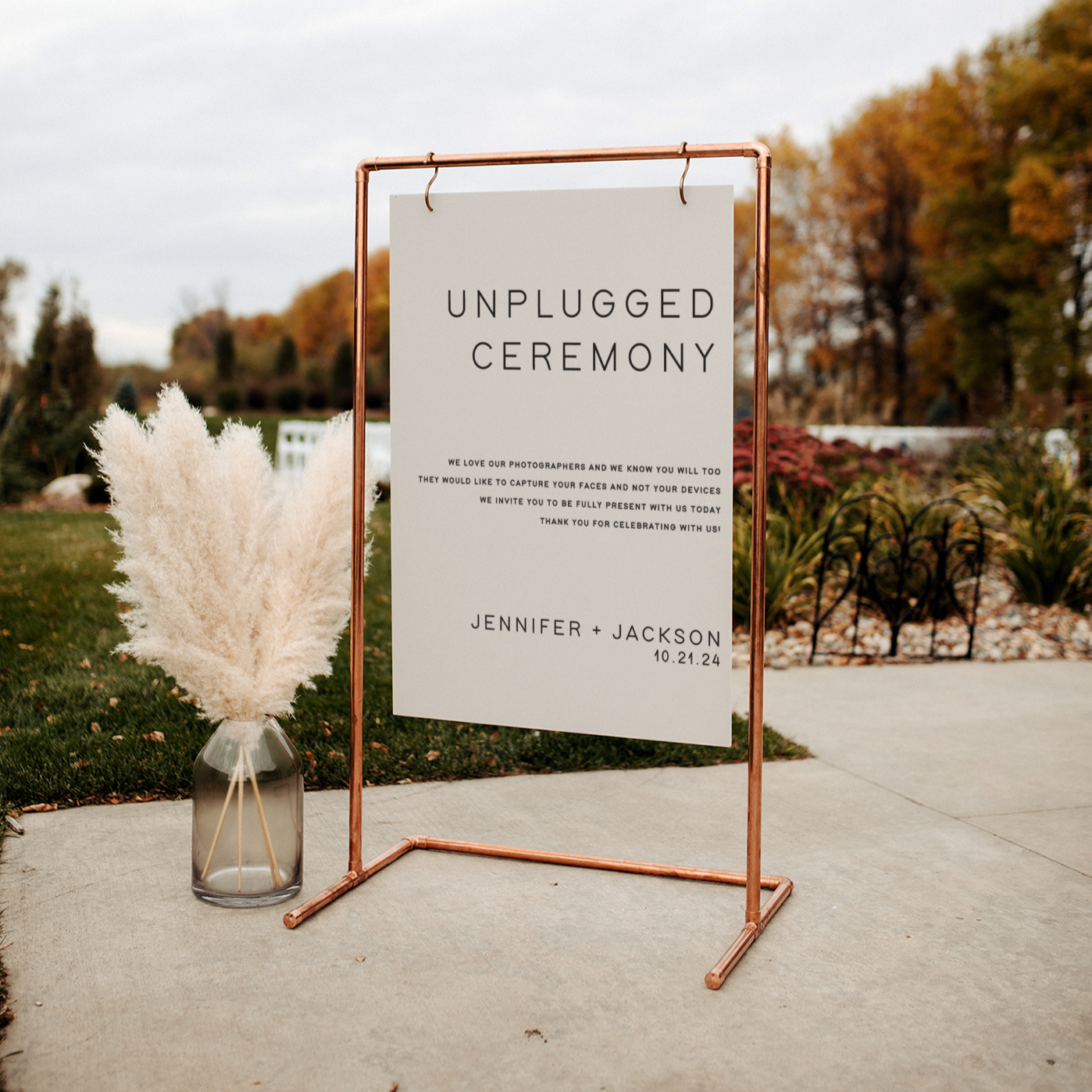 Acrylic Unplugged Ceremony Sign