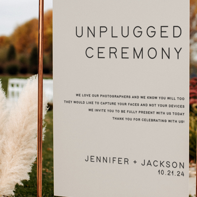 Acrylic Unplugged Ceremony Sign