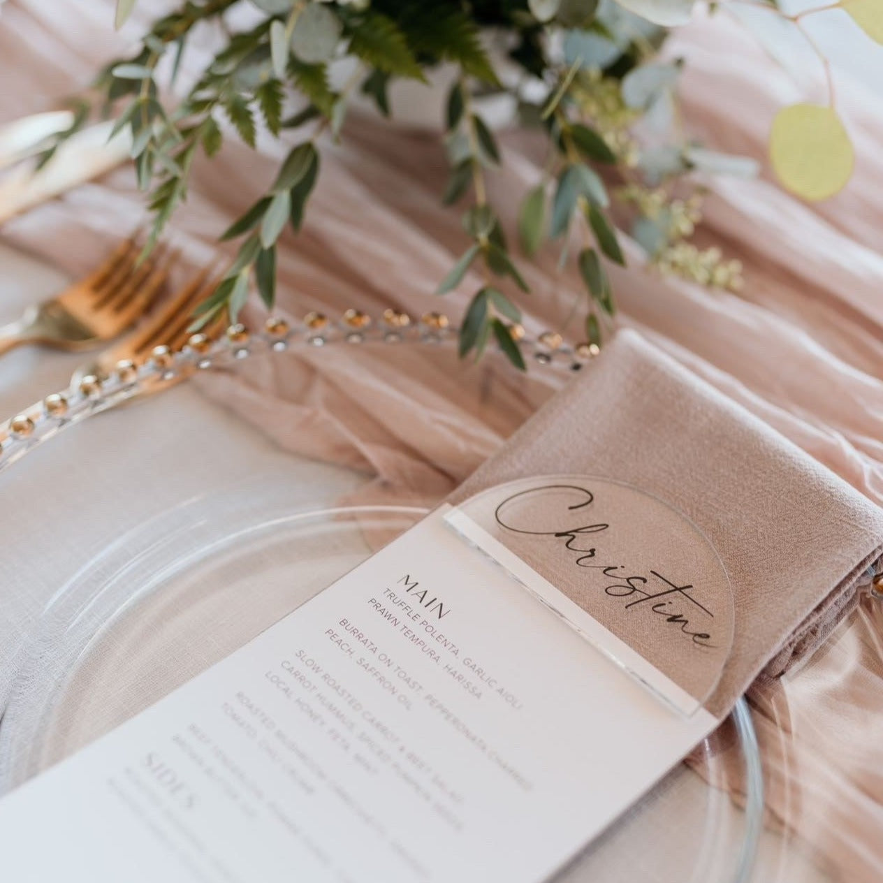 Acrylic Half Arch Place Card
