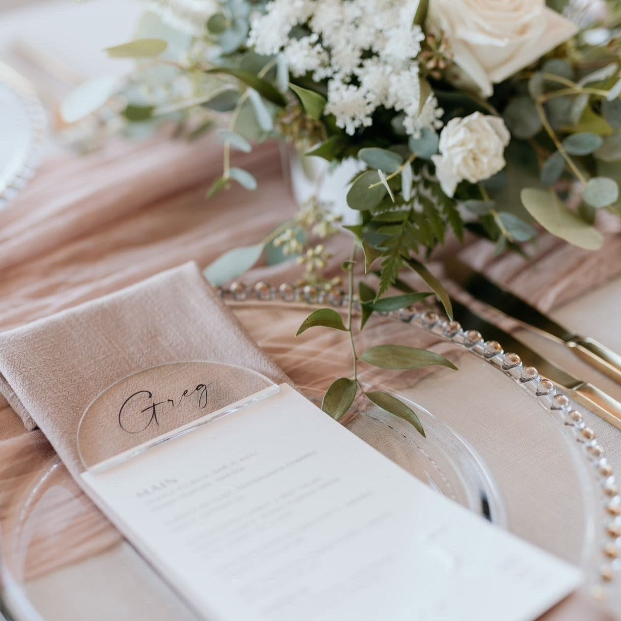 Acrylic Half Arch Place Card
