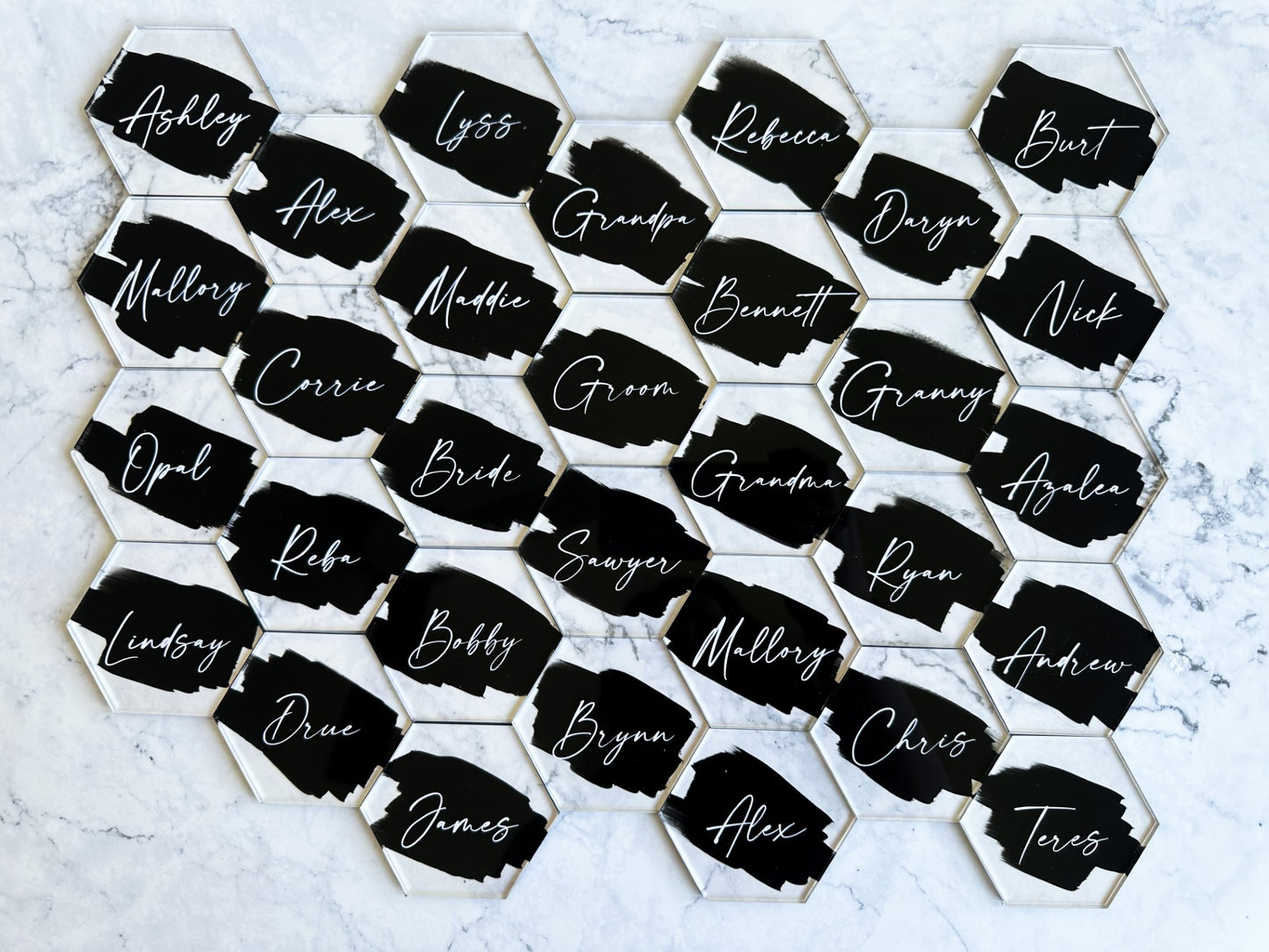 Acrylic Hexagon Place Card