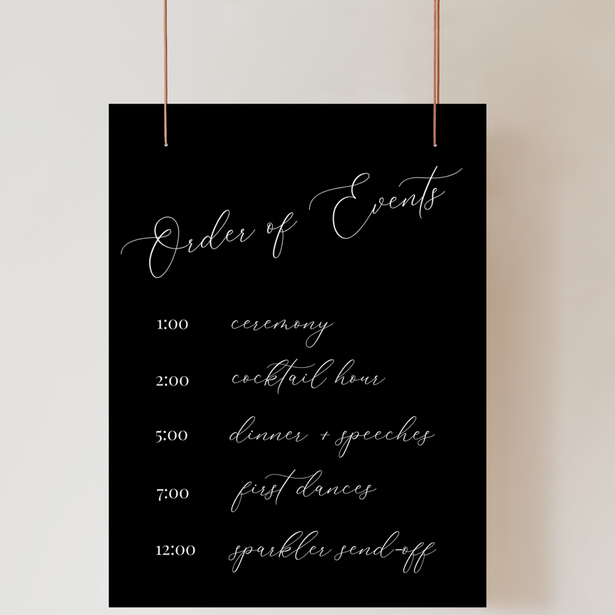 Acrylic Order of Events