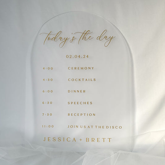 Acrylic Order of Events Sign