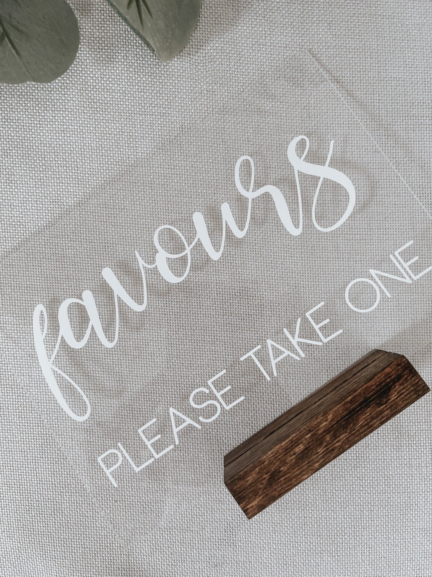 Acrylic Favours Sign