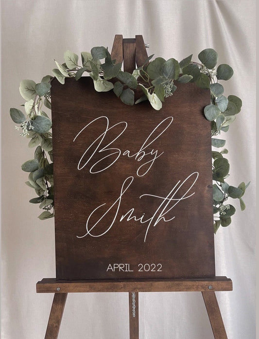 Wooden Baby Shower Sign