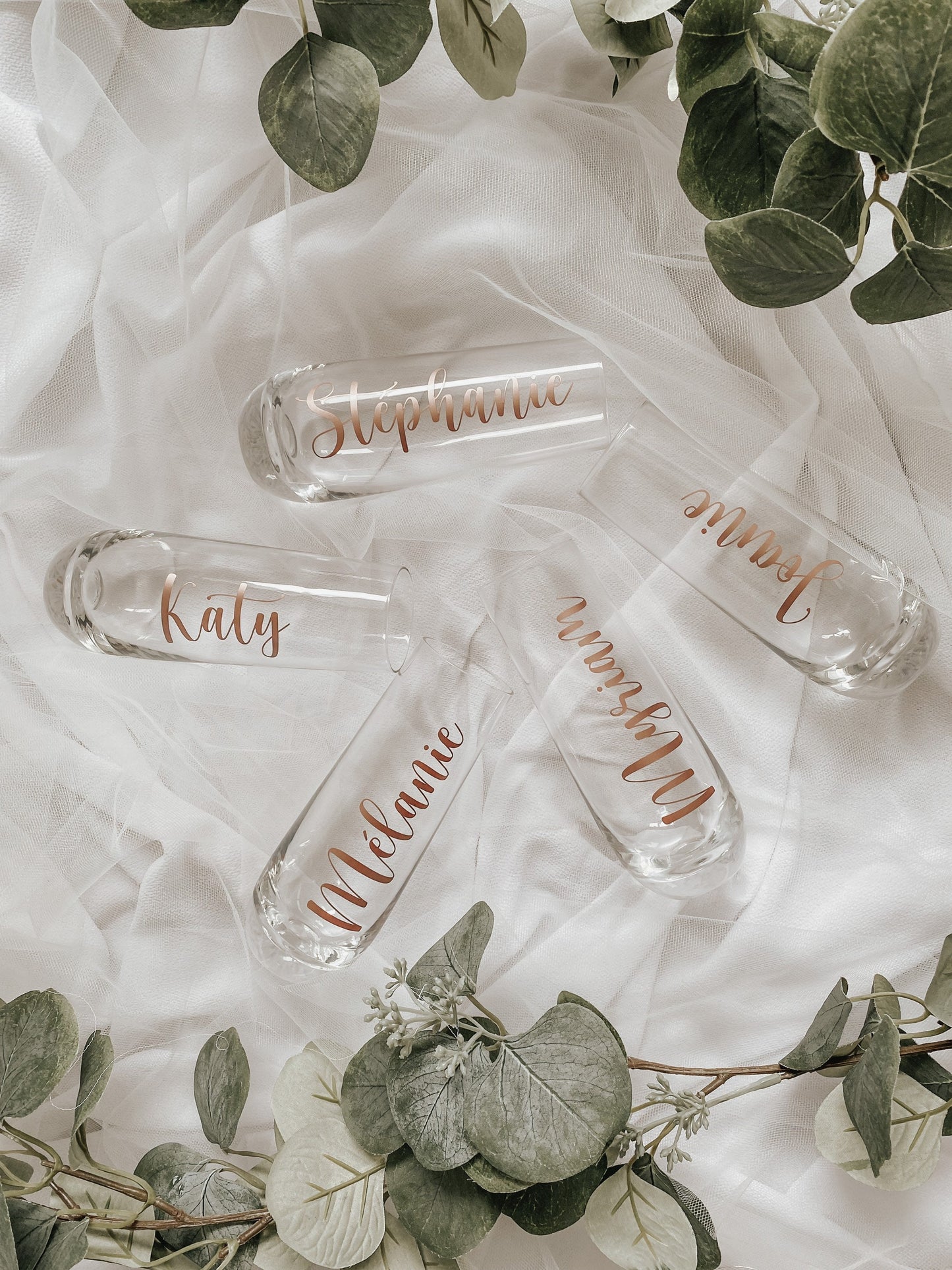 Personalized Glass Champagne Flutes