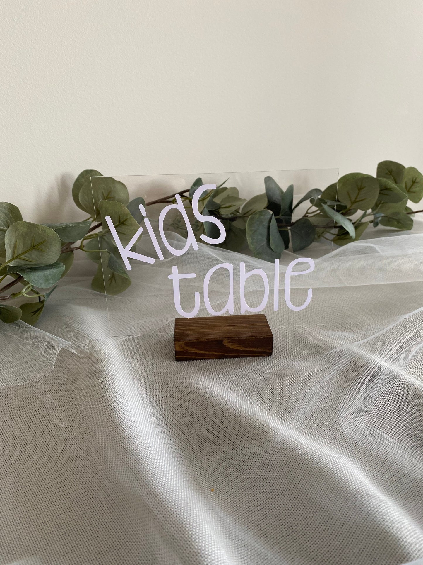 Acrylic Kids Table Sign