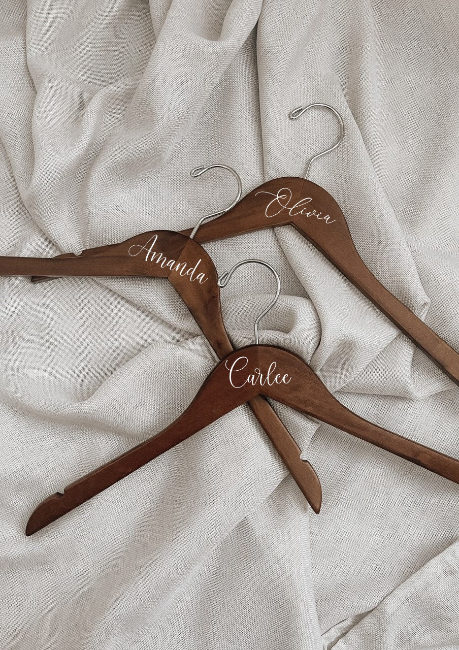 Bridal dress clearance hanger with name