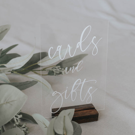 Acrylic Cards and Gifts Sign