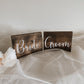 Wooden Mr +Mrs Head Table Signs