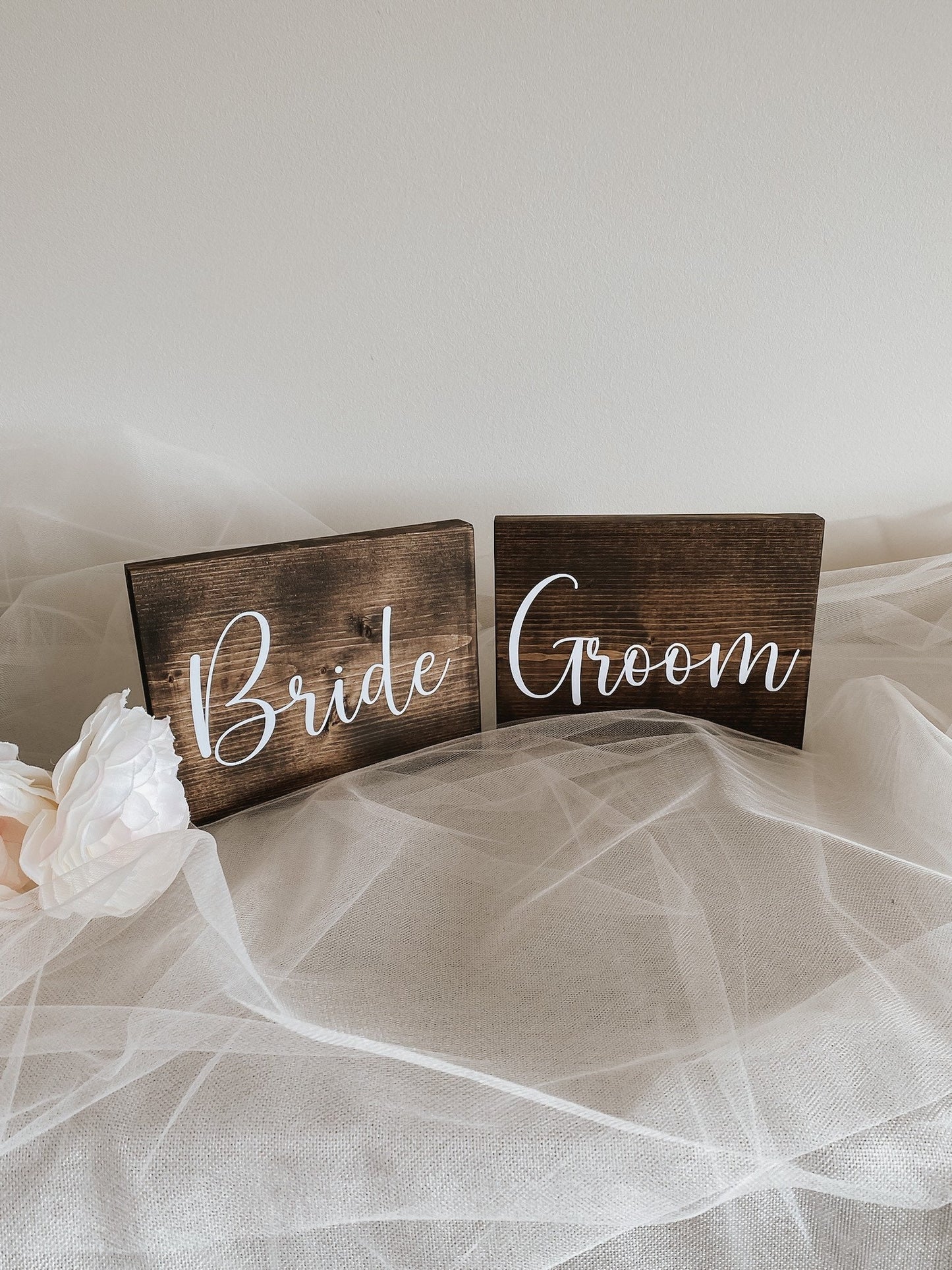 Wooden Mr +Mrs Head Table Signs