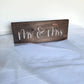 Wooden Mr & Mrs Head Table Sign