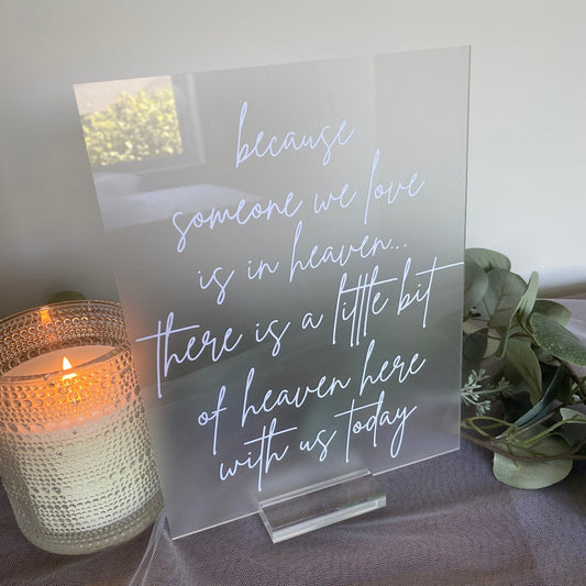 Acrylic In Loving Memory Sign